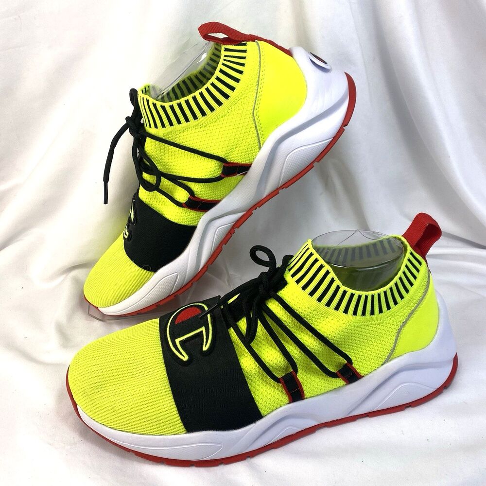 Champion Hype Lo CPS10775M Men's 10m Sneaker Sox Collar Neon Yellow/Black